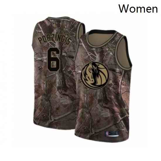 Womens Dallas Mavericks 6 Kristaps Porzingis Swingman Camo Realtree Collection Basketball Jersey